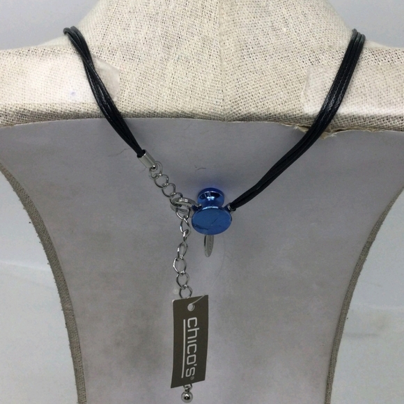 Chico's Reversible Pave Pendant Necklace 18" NWT - Picture 3 of 5